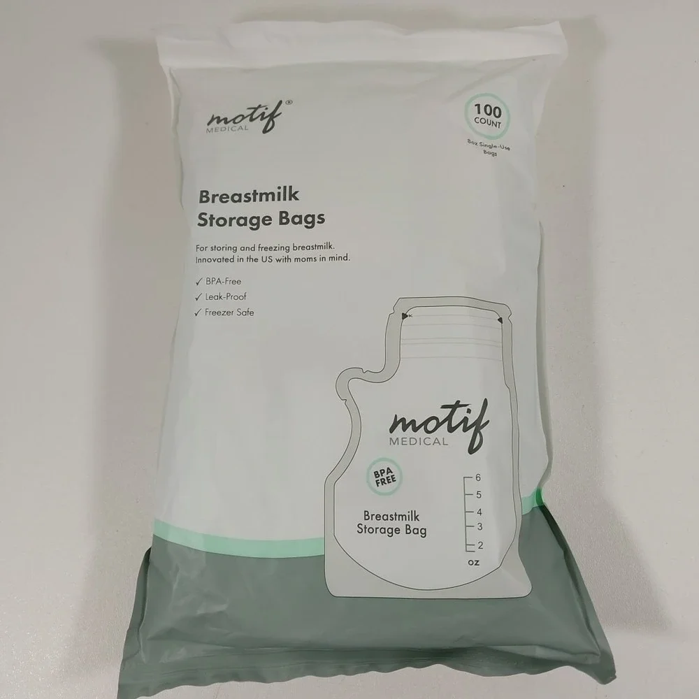 Motif Medical Breast Milk Storage Bags 8oz‎ Single Use Bags 100 count BPA-Free
